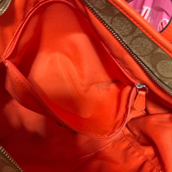 Coach City Tote Bag Tan & Orange - Picture 9 of 11
